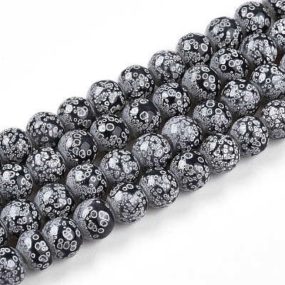 Transparent Baking Paint Glass Beads Strands X-DGLA-N009-8mm-10-1