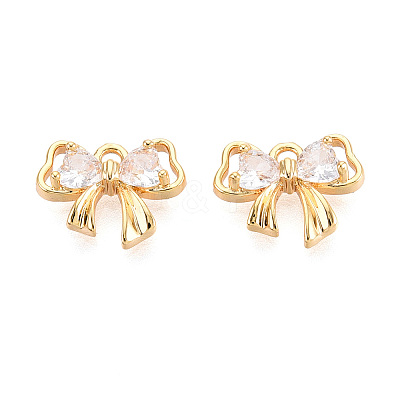 Brass Micro Pave Cubic Zirconia Charms KK-N263-79A-G-1
