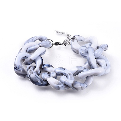 Imitation Gemstone Style Acrylic Bracelets BJEW-JB04583-1