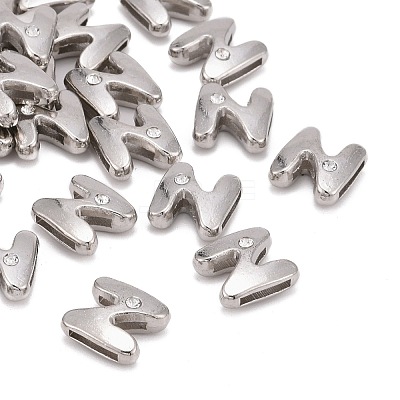 Letter Slider Beads for Watch Band Bracelet Making ALRI-O012-N-NR-1