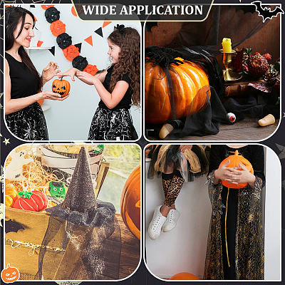 Halloween Theme Polyester Mesh Fabric DIY-WH0661-37A-1