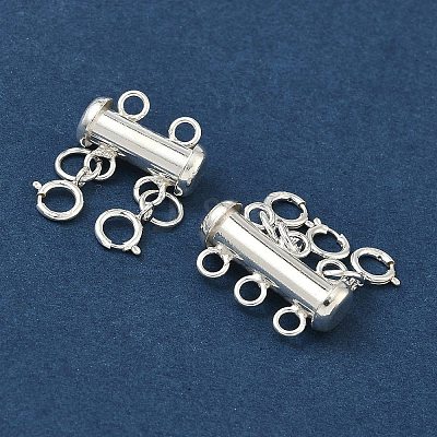 925 Sterling Silver Slide Lock Clasps HJEW-PH02087-1