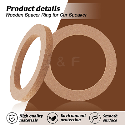 Wooden Spacer Ring for Car Speaker DIY-WH0430-396B-1