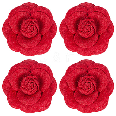 4Pcs Cloth Art Camelia Brooch Pins JEWB-CN0001-03C-1
