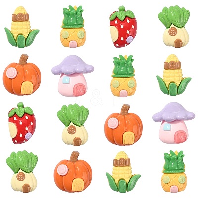 30Pcs Opaque Resin Imitation Food Cabochons CRES-CJ0001-59-1
