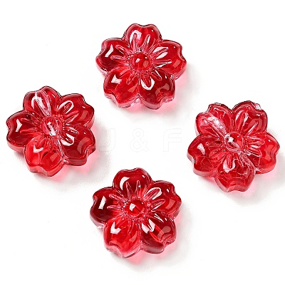 Spray Painted Transparent Glass Beads GLAA-F119-01-1