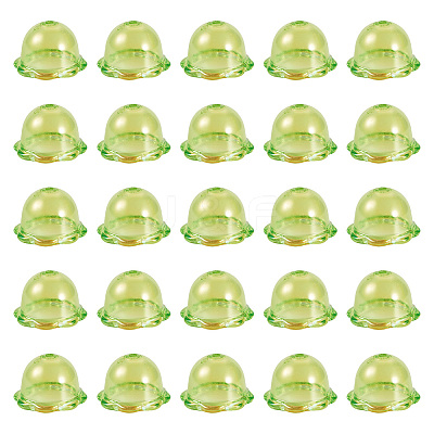 30Pcs UV Plating Acrylic Bead Caps PACR-TA0001-17E-1