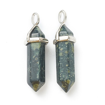 Natural Kambaba Jasper Pointed Pendants G-M378-01P-A23-1