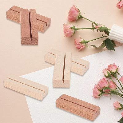 12Pcs 2 Colors Wooden Card Holders Base AJEW-GF0015-01-1