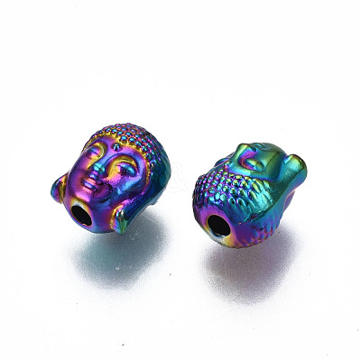 Rack Plating Rainbow Color Alloy Beads PALLOY-S180-347-1