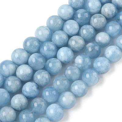 Natural Aquamarine Beads Strands G-D327-C03-8mm-1