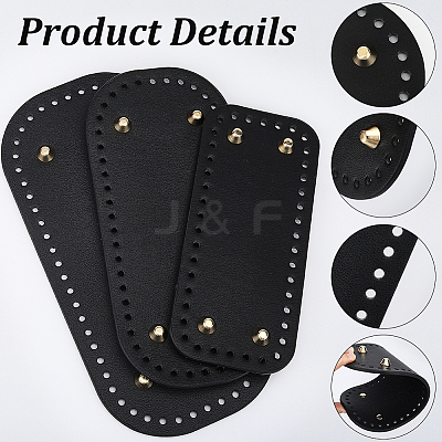 3Pcs 3 Styles PU Leather Knitting Crochet Bags Nail Bottom Shaper Pad DIY-CL0002-15-1