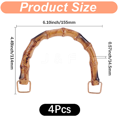 4Pcs Resin Imitation Bamboo Bag Handles DIY-BBC0002-91A-1