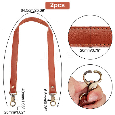 Cowhide & Polycotton Bag Handles PURS-WH0005-92AB-1