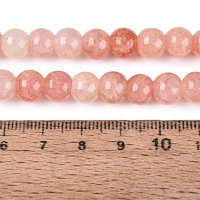 Baking Paint Crackle Glass Beads Strands GLAA-Q106-03A-09-1
