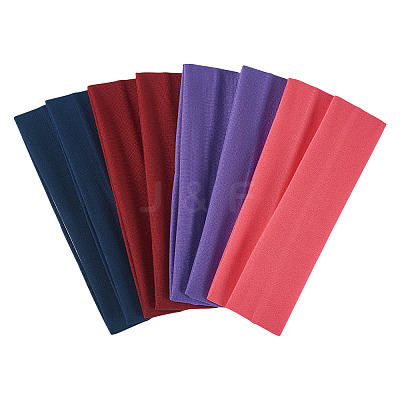 8Pcs 4 Colors Milk Silk Cloth Hair Bands OHAR-TAD0001-01A-1