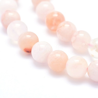 Natural Cherry Blossom Agate Beads Strands G-O166-02-6mm-1