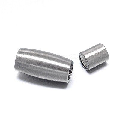 Tarnish Resistant Column 304 Stainless Steel Magnetic Clasps with Glue-in Ends LS-STAS-D059-15C-1