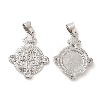 Brass Micro Pave Cubic Zirconia Pendants KK-M246-42P-1