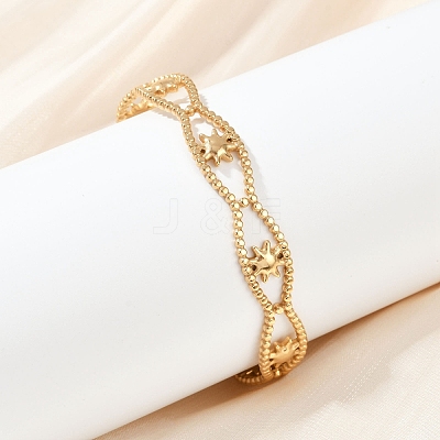 304 Stainless Steel Cuff Bangles for Women BJEW-U045-05G-1
