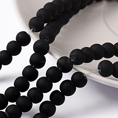Baking Paint Transparent Glass Bead Strands X-GLAA-S031-6mm-38-1