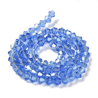 Transparent Electroplate Glass Beads Strands GLAA-F029-3mm-A07-1
