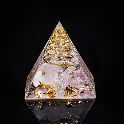 Orgonite Pyramid Resin Display Decorations X-G-PW0005-05O-1