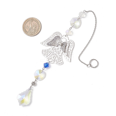 Glass Teardrop Hanging Suncatchers HJEW-JM04755-02-1