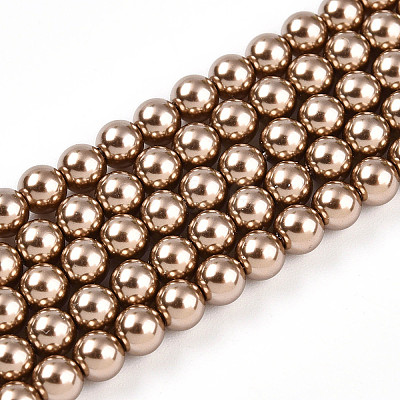 Baking Paint Pearlized Glass Pearl Bead Strands HY-N002-4mm-A06-1