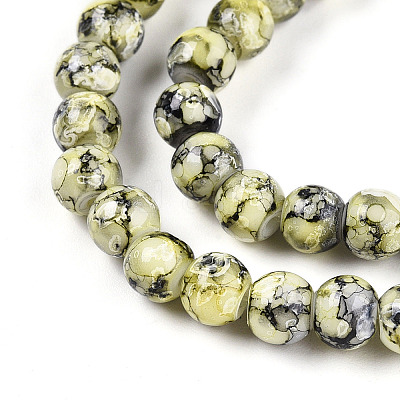 Baking Paint Glass Beads Strands DGLA-N003-6mm-A04-1