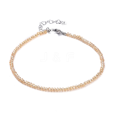 Electroplate Glass Beads Anklets AJEW-AN00279-05-1