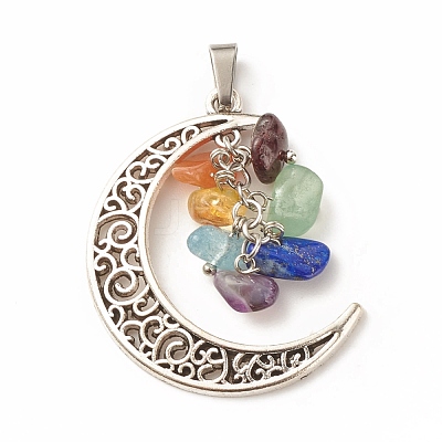 Natural Mixed Stone Pendants X-PALLOY-JF01487-1