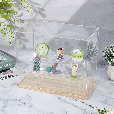 3-Tier Plastic Action Figure Riser Display Cases ODIS-WH0086-112A-1