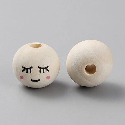 Schima Wood European Beads WOOD-WH0132-03A-1
