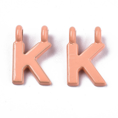Spray Painted Alloy  2-Loop Link Pendants X-PALLOY-T075-48K-RS-1