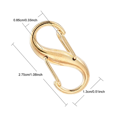 Alloy Double S Snap Hook Spring Keychain Clasps FIND-YW0004-08G-1