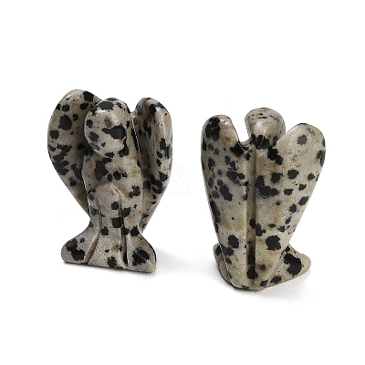 Natural Dalmatian Jasper Gemstone Carved Angle Figurines GG-CBA8396-A02-1