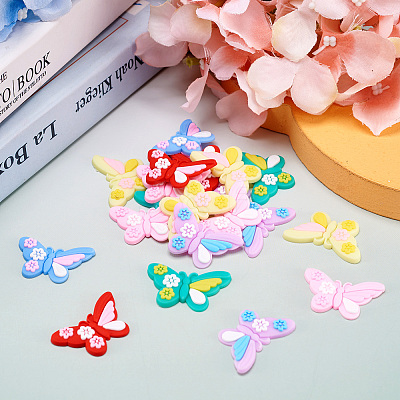 30Pcs 6 Colors Plastic Cabochons KY-TA0001-30-1