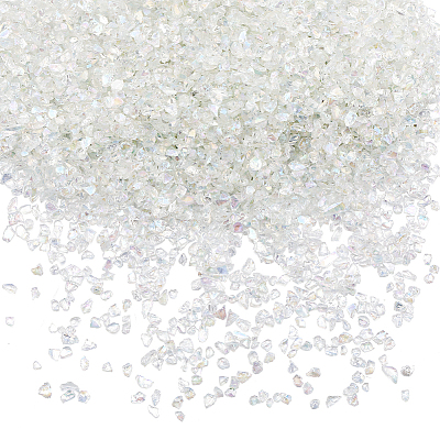 Transparent Electroplate Crushed Glass Craft GLAA-SC0001-98A-01-1