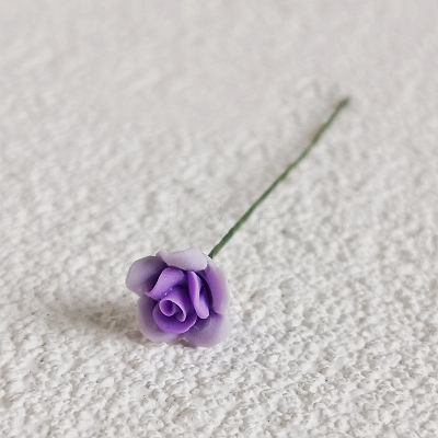 Resin Simulation Rose Model with Iron Wire PW-WG49153-16-1