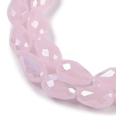 Opaque Solid Color Electroplate Glass Beads Strands EGLA-N013-J8mm-B01-1