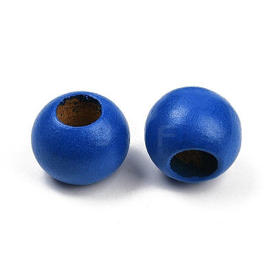 Spray Painted Wood European Beads WOOD-F017-05H-1
