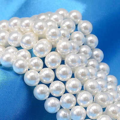 Round Shell Pearl Bead Strands BSHE-L011-12mm-A013-1