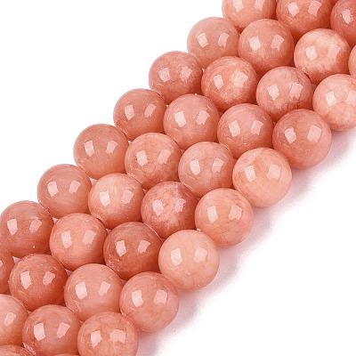 Natural Dyed Yellow Jade Gemstone Bead Strands X-G-R271-10mm-Y31-1