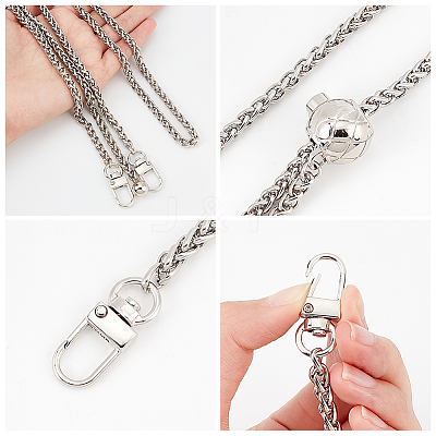 Adjustable Alloy Wheat Chain Bag Handles FIND-WH0061-54P-1