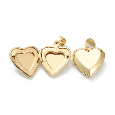 Brass Locket Pendants KK-P199-12G-1