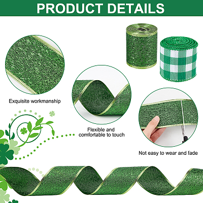2 Rolls 2 Styles Polyester Ribbon OCOR-GA0001-52-1