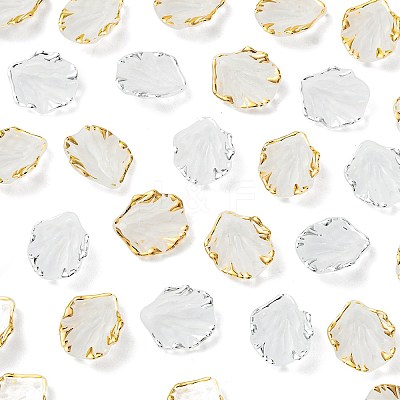 200Pcs 2 Colors Frosted Plastic Petal Pendants KY-FS0001-49-1