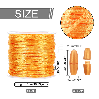 1 Roll Nylon Rattail Satin Cord NWIR-PH0002-13A-1