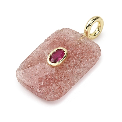 Natural Strawberry Quartz Faceted Pendants G-B186-01G-05-1